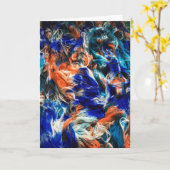 Handdylierte Kingfisher-Garnkarte Karte (Gelbe Blume)