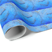 Hände auf blaues Papier Geschenkpapier (Rolleneckpunkt)
