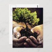 Hände auf der Erde Postkarte (Vorne/Hinten)