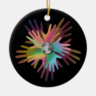 Hände auf der ganzen Welt Keramikornament