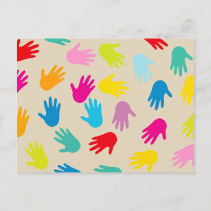 Hände auf der ganzen Welt Postkarte