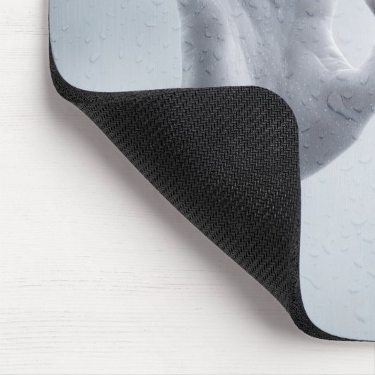 Hände auf feuchtem Dampfglas Mousepad (Ecke)