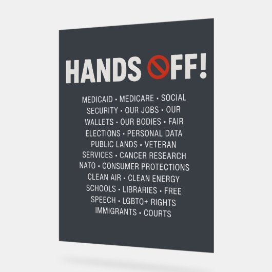 Hände aus acrylschild (Winkel)