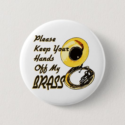 Hände aus Messing/Tuba Button (Vorderseite)