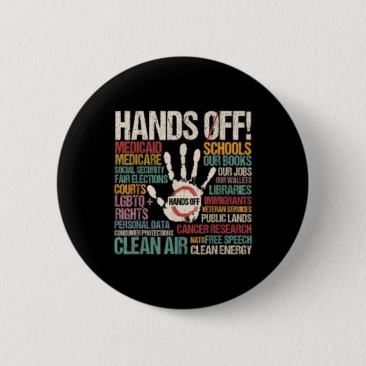 Hände aus Protest Button (Vorderseite)
