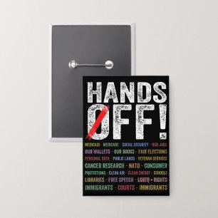 Hände aus Protest Button