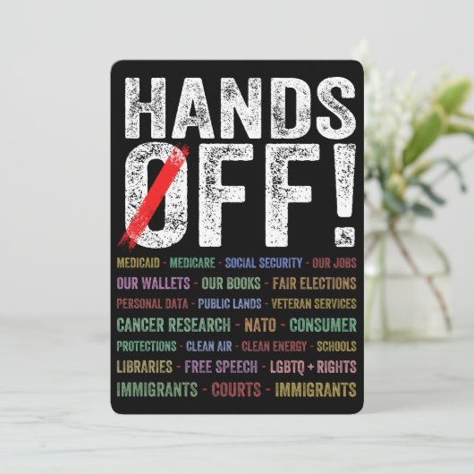 Hände aus Protest Einladung (Stehend Vorderseite)