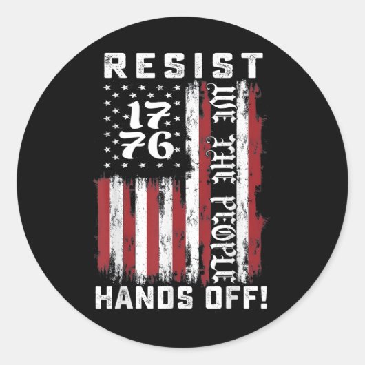 Hände aus Protest, US-Flagge Runder Aufkleber (Vorderseite)