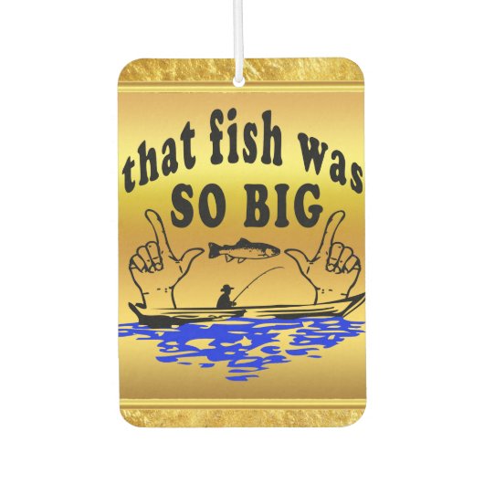 Hände auseinander zeigen einen Fisch und ein Boot Autolufterfrischer (Vorderseite)