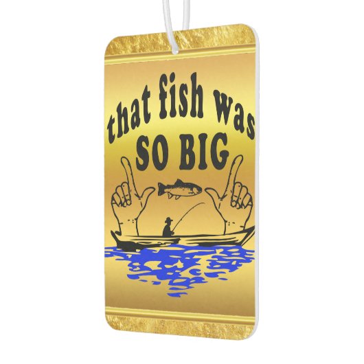 Hände auseinander zeigen einen Fisch und ein Boot Autolufterfrischer (Links)