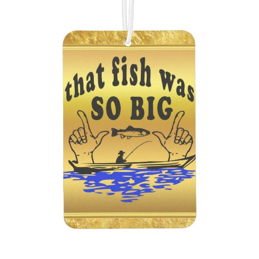 Hände auseinander zeigen einen Fisch und ein Boot Autolufterfrischer (Rückseite)