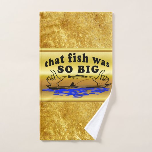 Hände auseinander zeigen einen Fisch und ein Boot Badhandtuch Set (Handtuch)