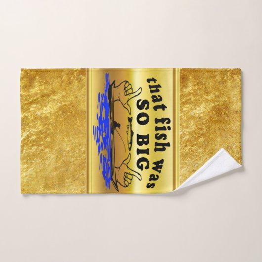 Hände auseinander zeigen einen Fisch und ein Boot Badhandtuch Set (Handtuch)