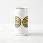 Hände auseinander zeigen einen Fisch und ein Boot Bierglas (Vorderseite Links)