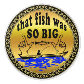 Hände auseinander zeigen einen Fisch und ein Boot Keramikknauf (Vorderseite)