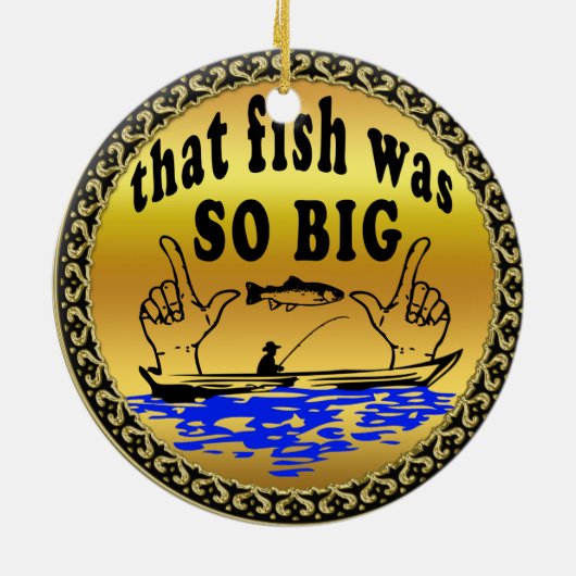 Hände auseinander zeigen einen Fisch und ein Boot Keramikornament (Hinten)