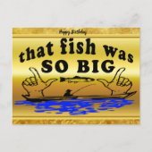 Hände auseinander zeigen einen Fisch und ein Boot Postkarte (Vorderseite)