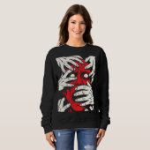 Hände bedecken Gesicht Horror Roter Dämon Kunst Sweatshirt (Vorne ganz)
