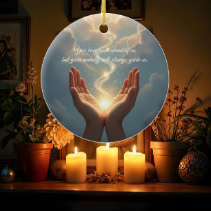 Hände befreien die Seele, Frieden, Mitgefühl Keramik Ornament
