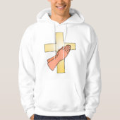Hände bei Cross Mens Hoodie (Vorderseite)
