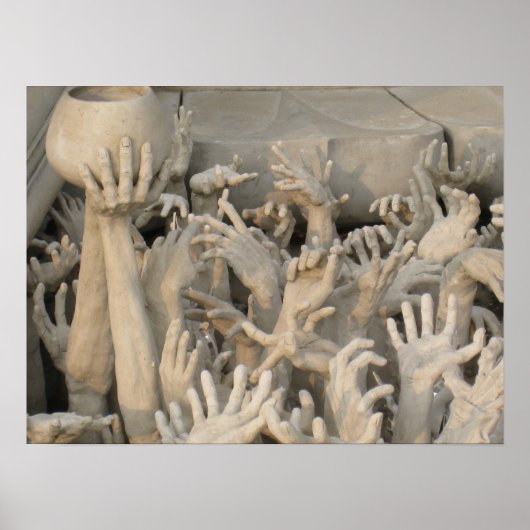 Hände bei Wat Rong Khun Poster (Vorne)