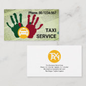 Hände beim Anrufen von Taxi-Service-Aktie Visitenkarte (Vorne/Hinten)