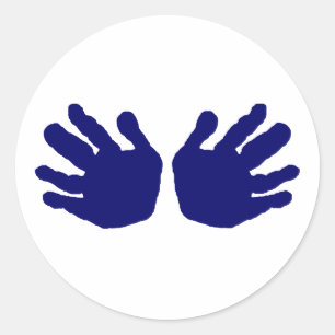 Hände Blue Dk The MUSEUM Zazzle Geschenke Runder Aufkleber