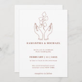 Hände Blume beten Einladung (Vorne/Hinten)