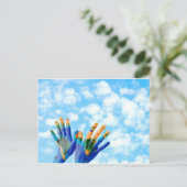 Hände der Erde Postkarte (Stehend Vorderseite)