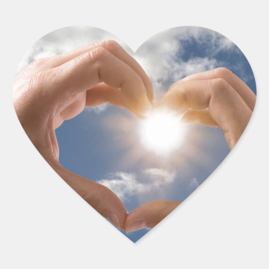 Hände der Liebe Herz-Aufkleber (Vorderseite)