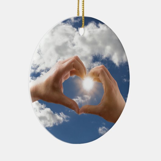 Hände der Liebe Keramik Ornament (Rechts)