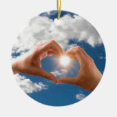 Hände der Liebe Keramik Ornament (Vorne)