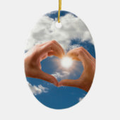 Hände der Liebe Keramik Ornament (Vorne)
