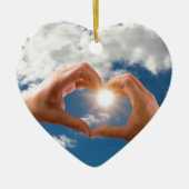 Hände der Liebe Keramikornament (Vorne)