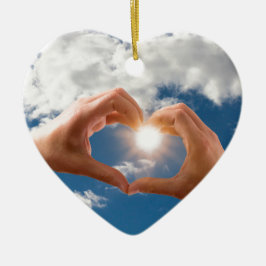Hände der Liebe Keramikornament