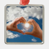 Hände der Liebe Ornament Aus Metall (Vorne)