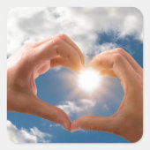 Hände der Liebe Quadratischer Aufkleber (Vorderseite)