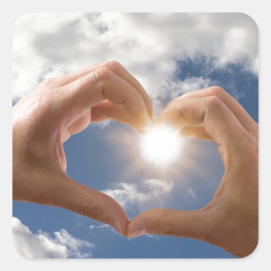 Hände der Liebe Quadratischer Aufkleber (Vorderseite)