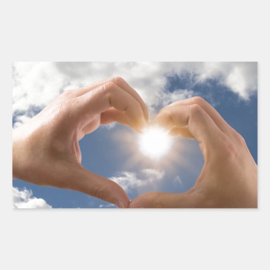 Hände der Liebe Rechteckiger Aufkleber (Vorderseite)