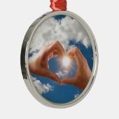 Hände der Liebe Silbernes Ornament (Rechts)