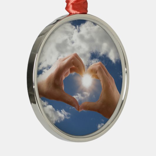 Hände der Liebe Silbernes Ornament (Rechts)