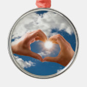 Hände der Liebe Silbernes Ornament (Vorne)