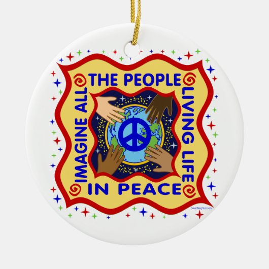 Hände des Friedens Keramikornament (Vorne)