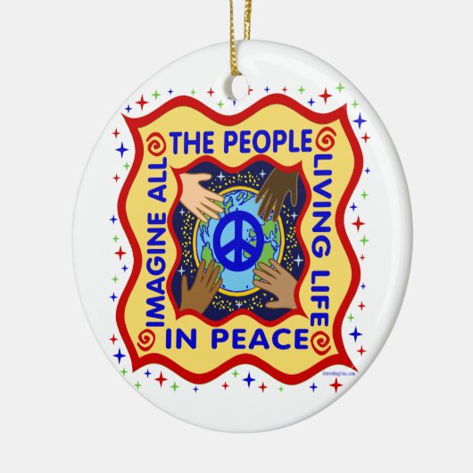 Hände des Friedens Keramikornament (Links)