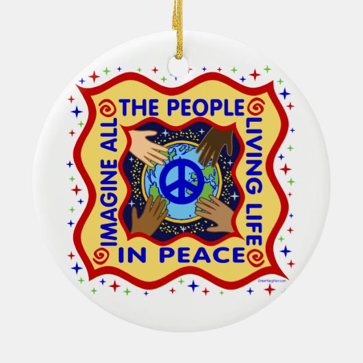 Hände des Friedens Keramikornament (Hinten)