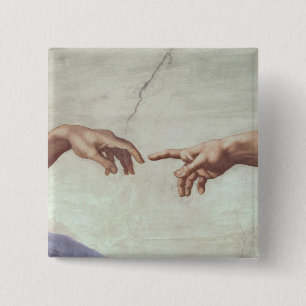 Hände des Gottes und des Adams Button