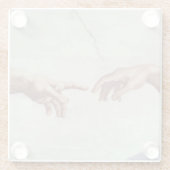 Hände des Gottes und des Adams Glasuntersetzer (Rückseite)