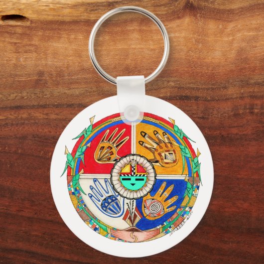 Hände des Zeit-Schlüsselanhängers Schlüsselanhänger (Vorderseite)