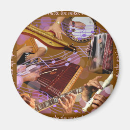 Hände, die die Musik machen ..Glück machen (braun) Magnet