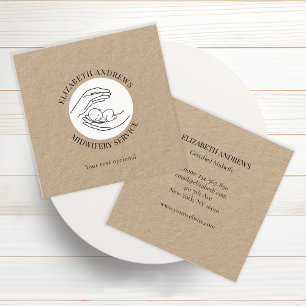 Hände, die ein Baby-simpel-modern halten Quadratische Visitenkarte